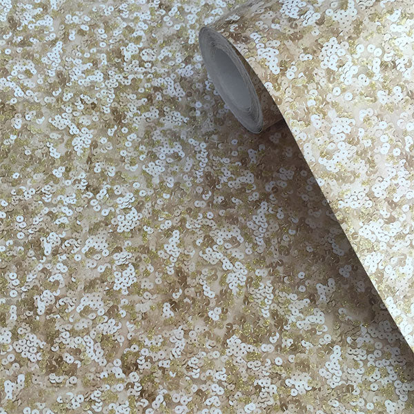 144002 Lipsy Glitter Gold Sequins Wallpaper by Muriva