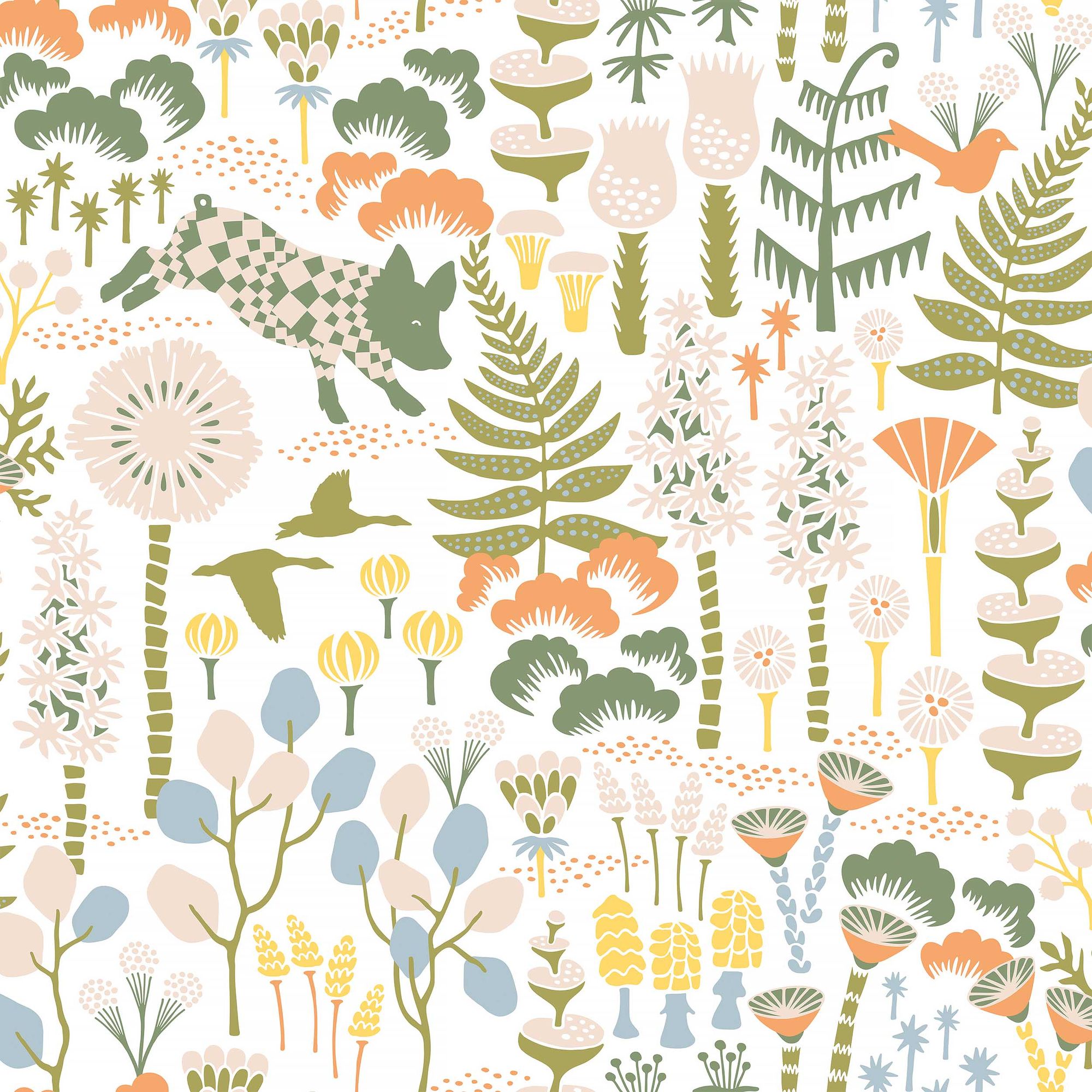 1450 Hanna Werning Hoppmosse Multicoloured Icons Wallpaper by Boråstapeter