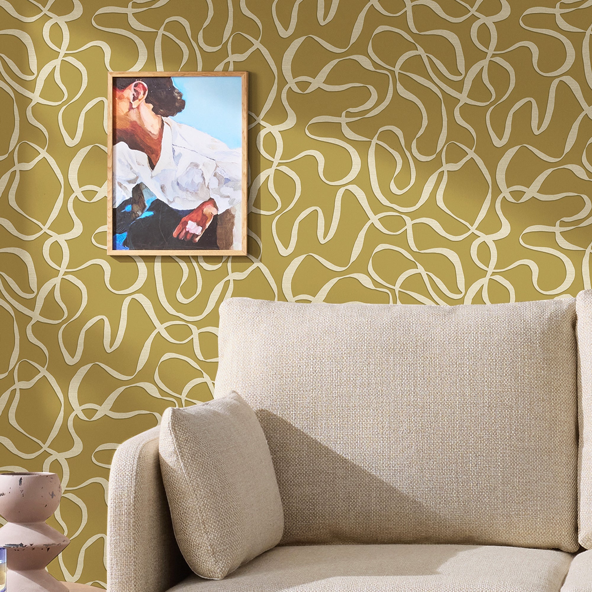 145213 Varri Ochre Yellow Wallpaper by Made