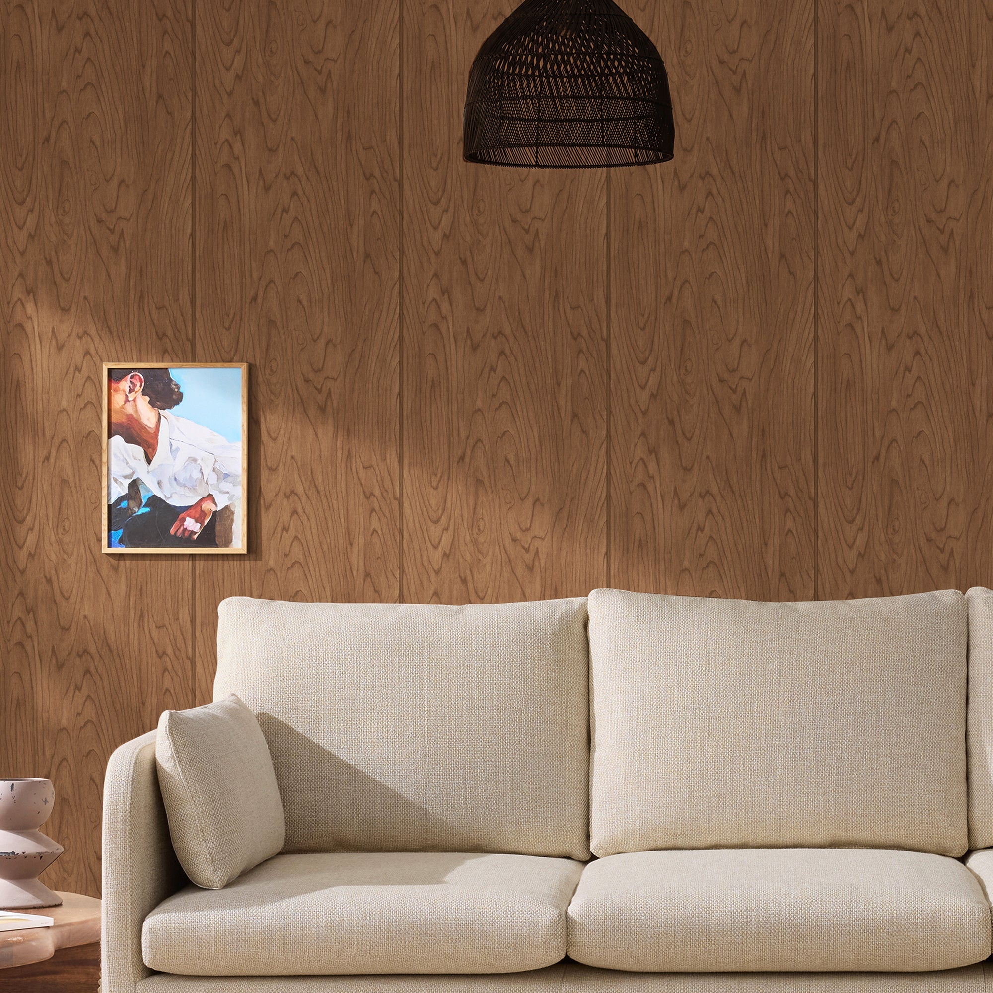 145215 Orly Mid Tone Timber Brown Wallpaper by Made