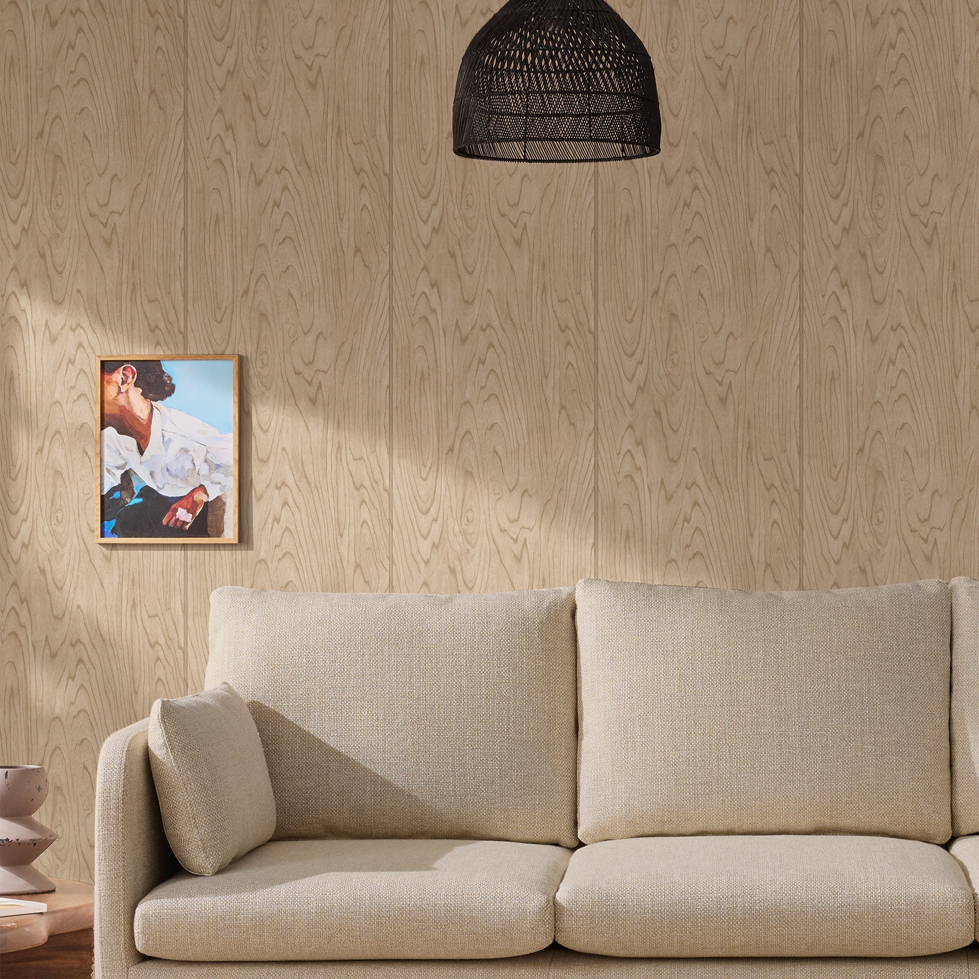 145216 Orly Light Timber Cream Wallpaper by Made