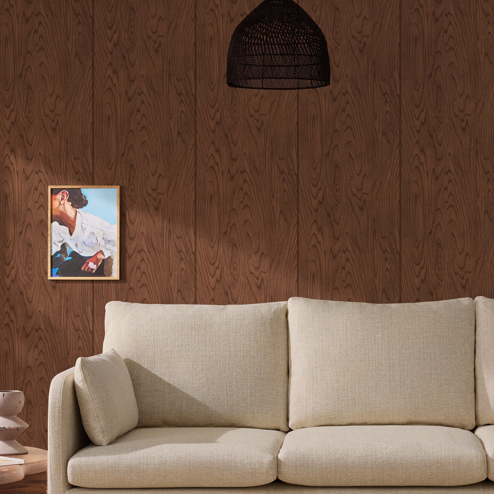 145217 Orly Dark Tone Timber Brown Wallpaper by Made