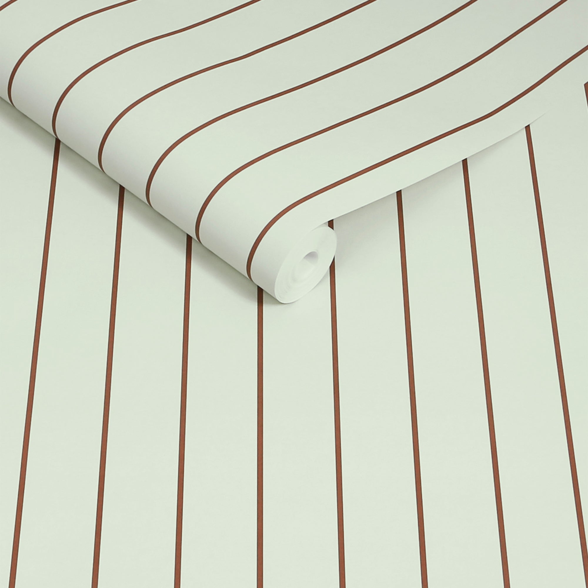 145218 Kyria Mint & Chocolate Stripe Green Wallpaper by Made