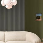 145219 Kyria Navy & Mint Stripe Blue Wallpaper by Made