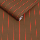 145221 Kyria Caramel & Red Stripe Brown Wallpaper by Made