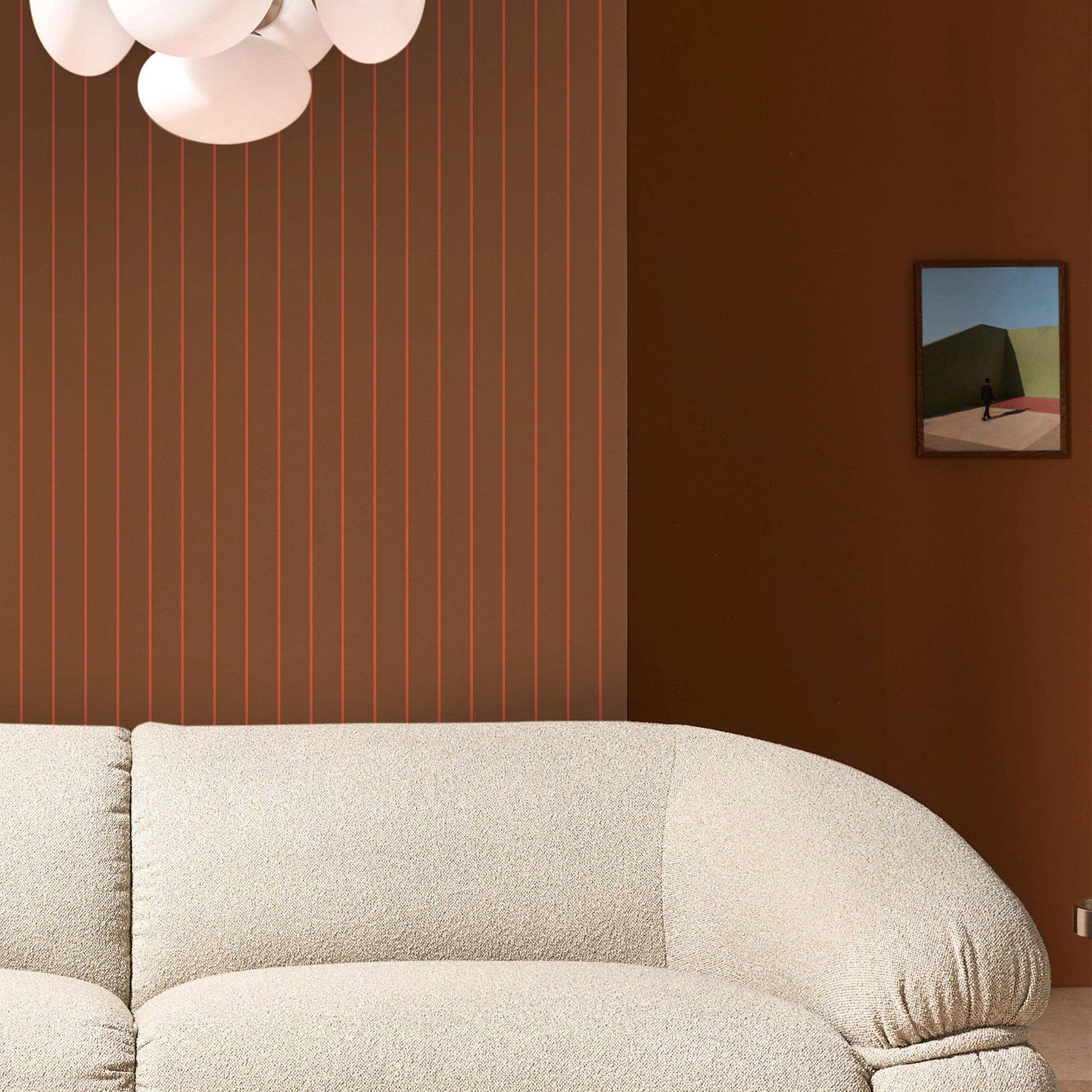 145221 Kyria Caramel & Red Stripe Brown Wallpaper by Made