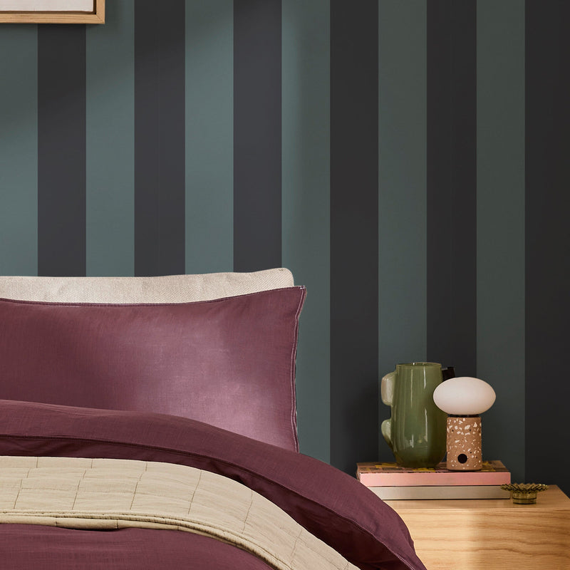 145222 Demi Blue Wide Stripe Blue Wallpaper by Made