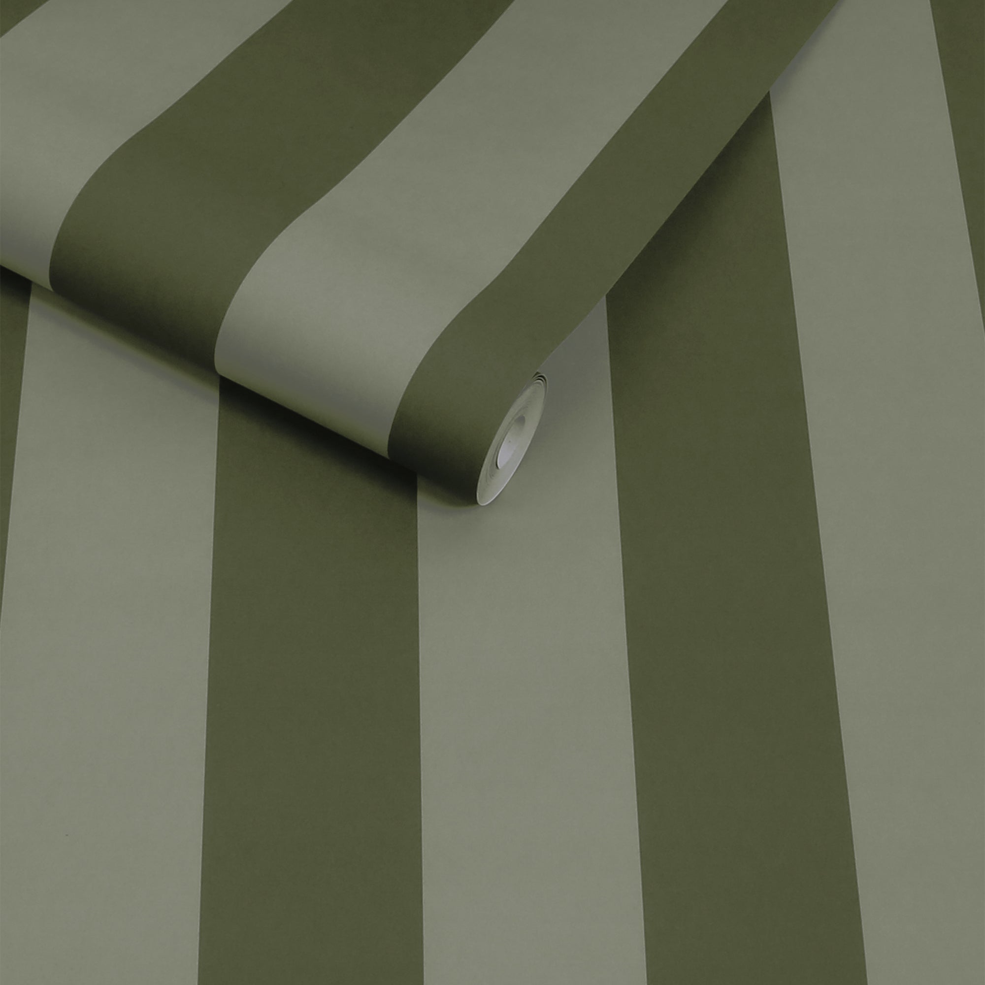 145223 Demi Moss Wide Stripe Green Wallpaper by Made
