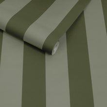145223 Demi Moss Wide Stripe Green Wallpaper by Made
