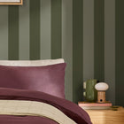 145223 Demi Moss Wide Stripe Green Wallpaper by Made