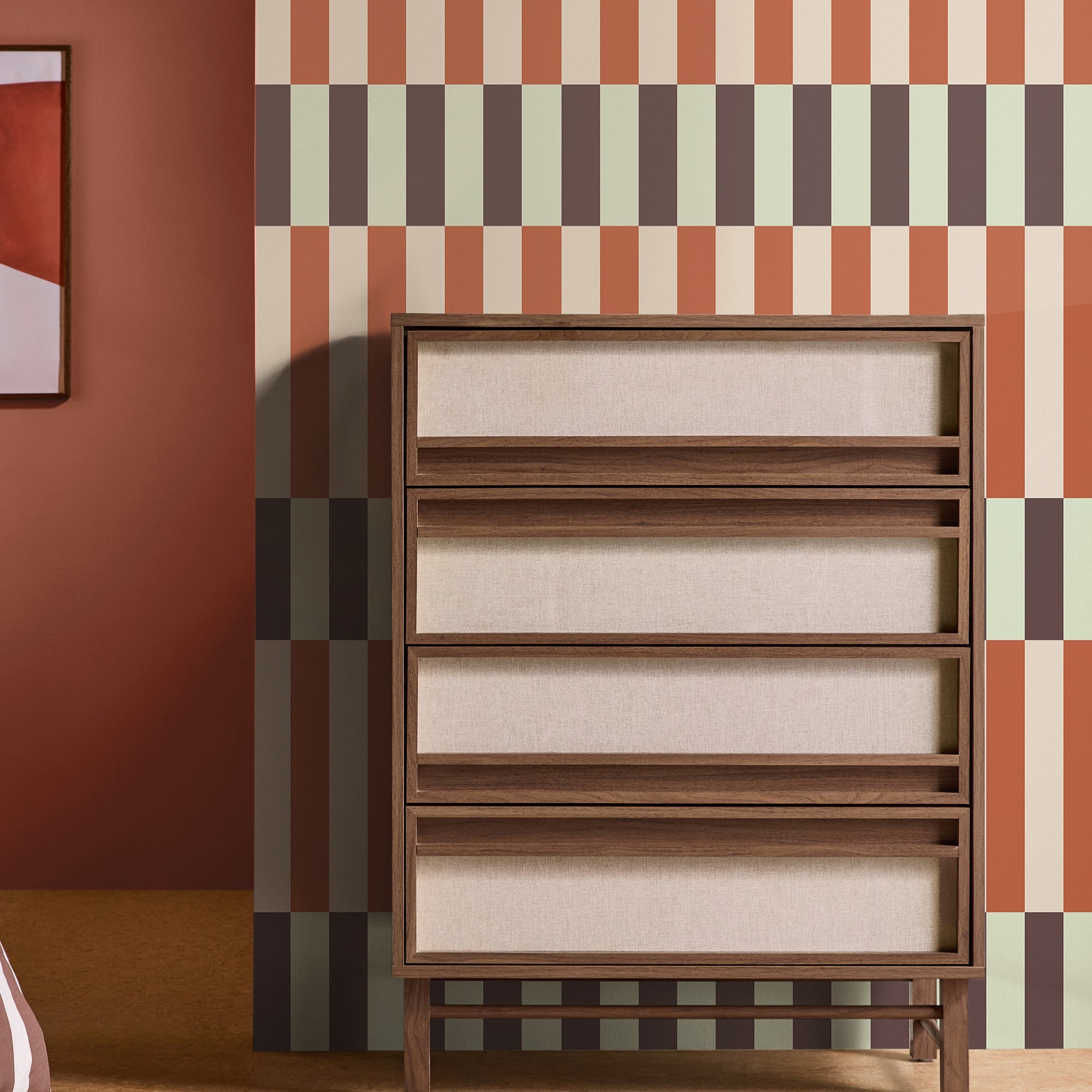 145227 Terri Mint & Orange Green Wallpaper by Made