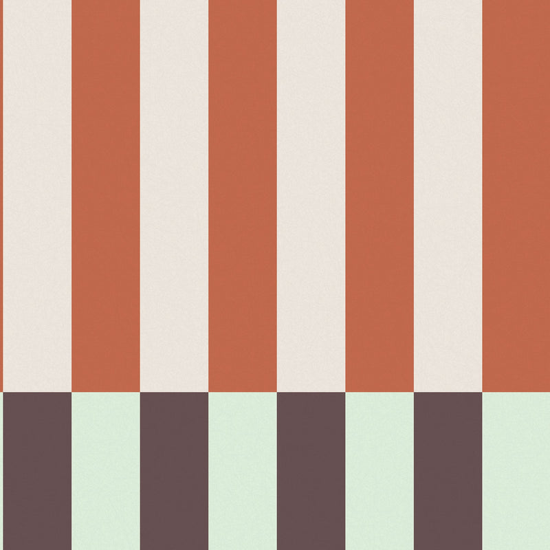 145227 Terri Mint & Orange Green Wallpaper by Made