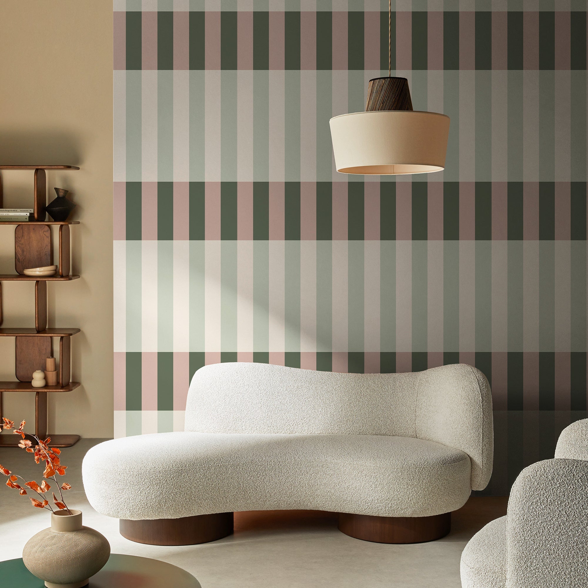 145228 Terri Green and Blush Green Wallpaper by Made