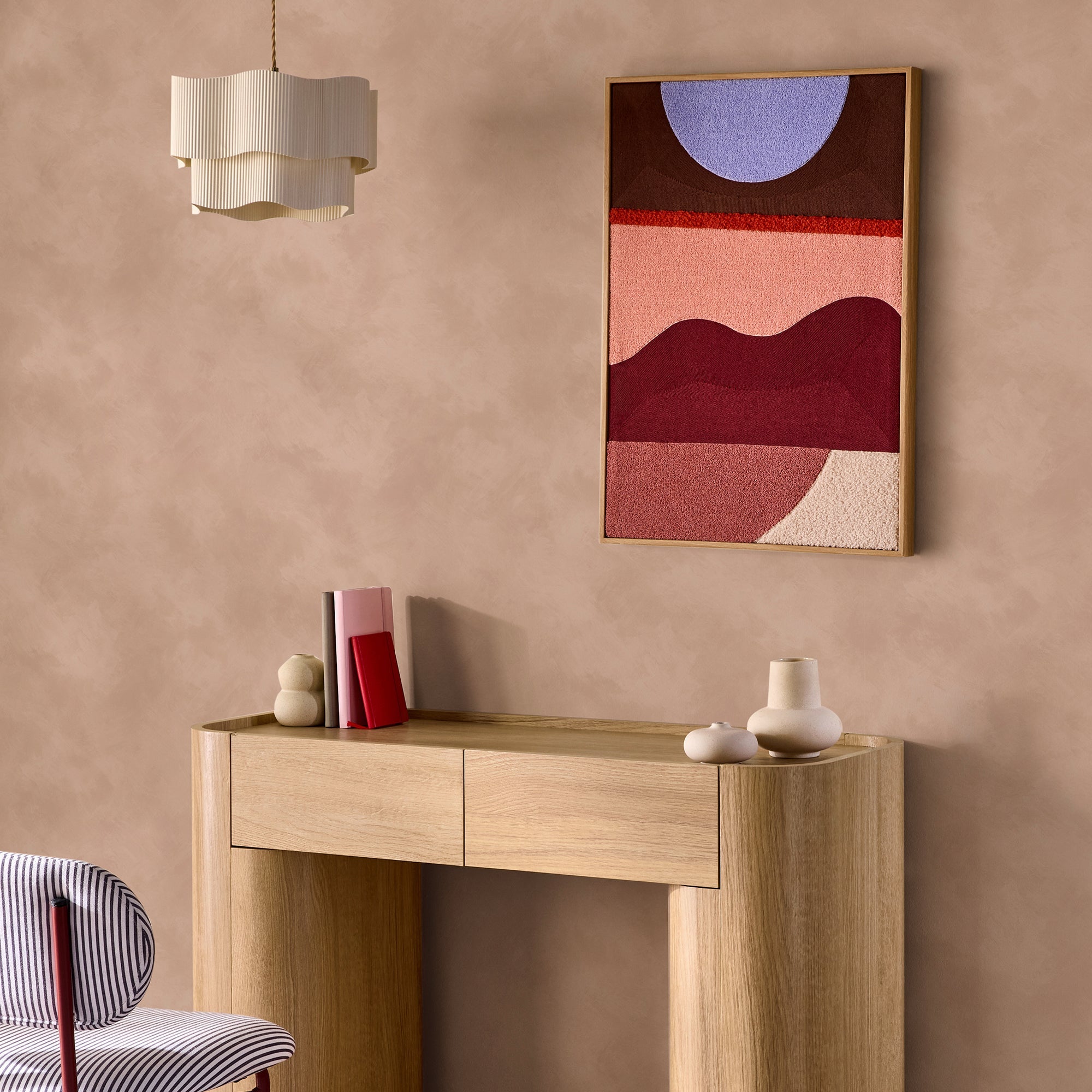 145229 Shae Blush Limewash Pink Wallpaper by Made