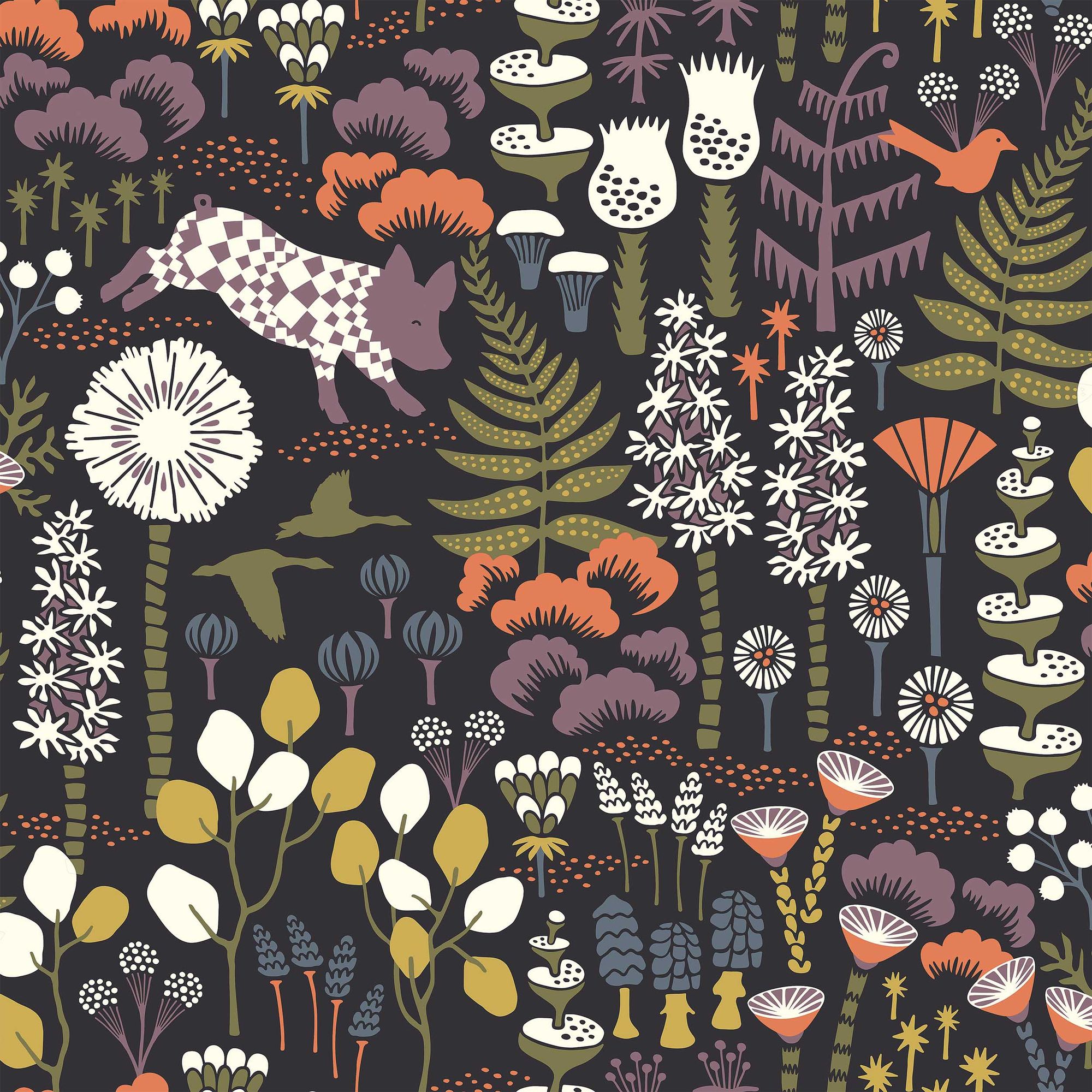 1452 Hanna Werning Hoppmosse Multicoloured Icons Wallpaper by Boråstapeter
