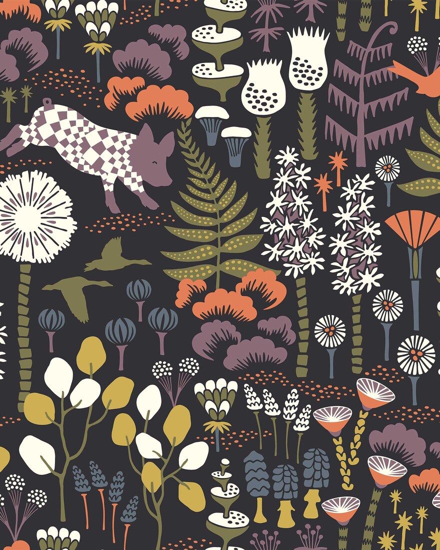 1452 Hanna Werning Hoppmosse Multicoloured Icons Wallpaper by Boråstapeter