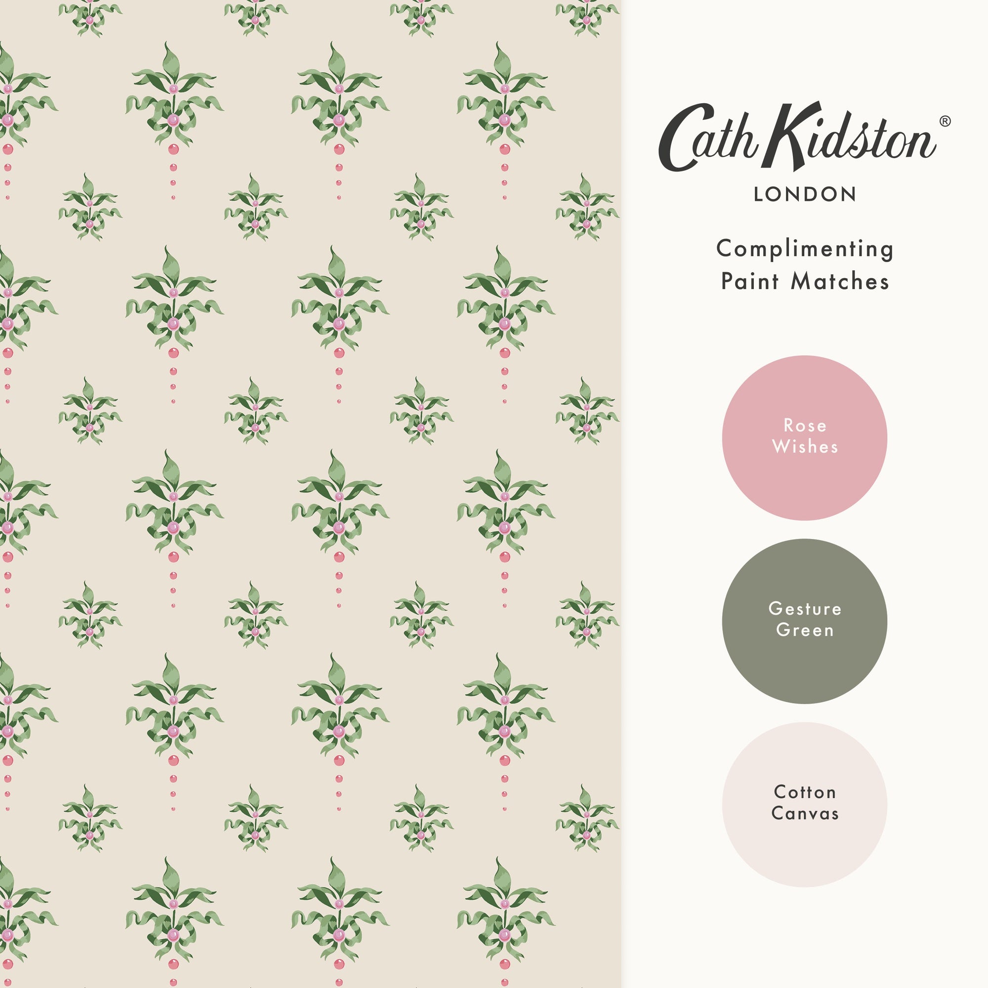 145321 Cath Crest Cream Cream Wallpaper by Cath Kidston