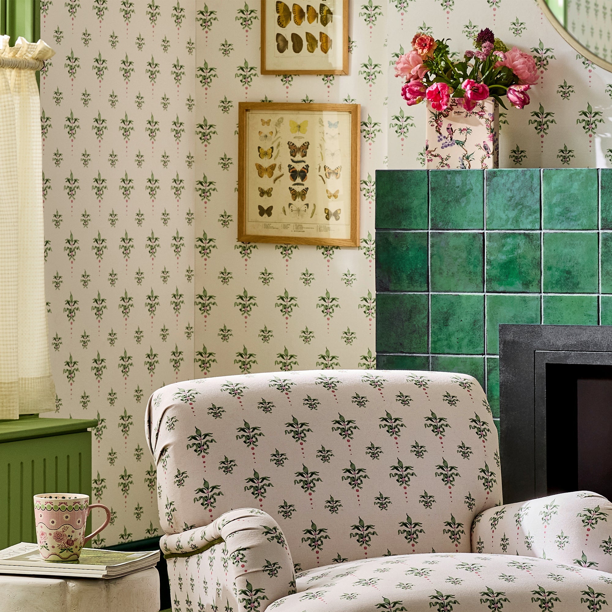 145321 Cath Crest Cream Cream Wallpaper by Cath Kidston