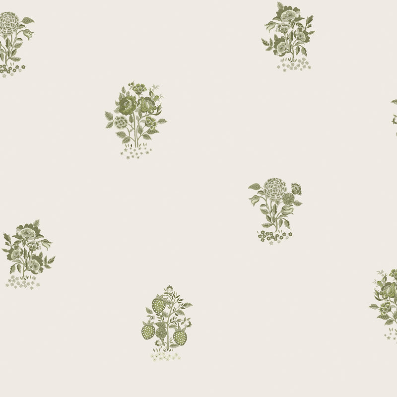 145322 Kingdom Posey Sage Cream Wallpaper by Cath Kidston