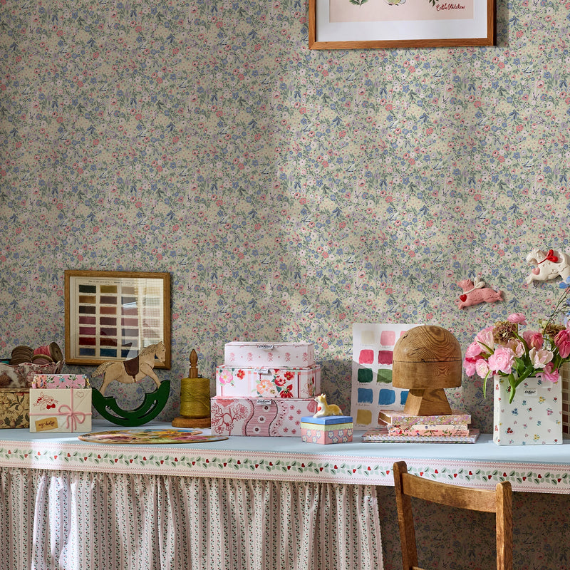 145323 Harmony Ditsy Sage Green Wallpaper by Cath Kidston