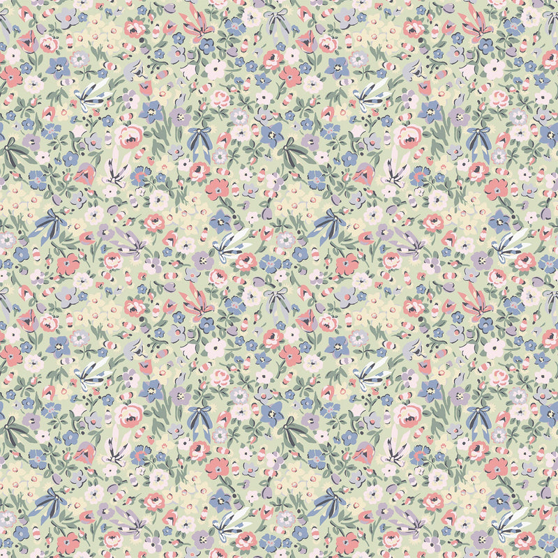 145323 Harmony Ditsy Sage Green Wallpaper by Cath Kidston