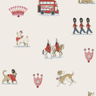 145324 Queenie's London Cream Cream Wallpaper by Cath Kidston