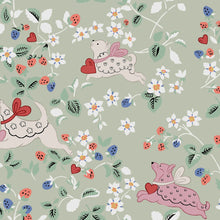 145325 Puppy Dream Floral Sage Green Wallpaper by Cath Kidston