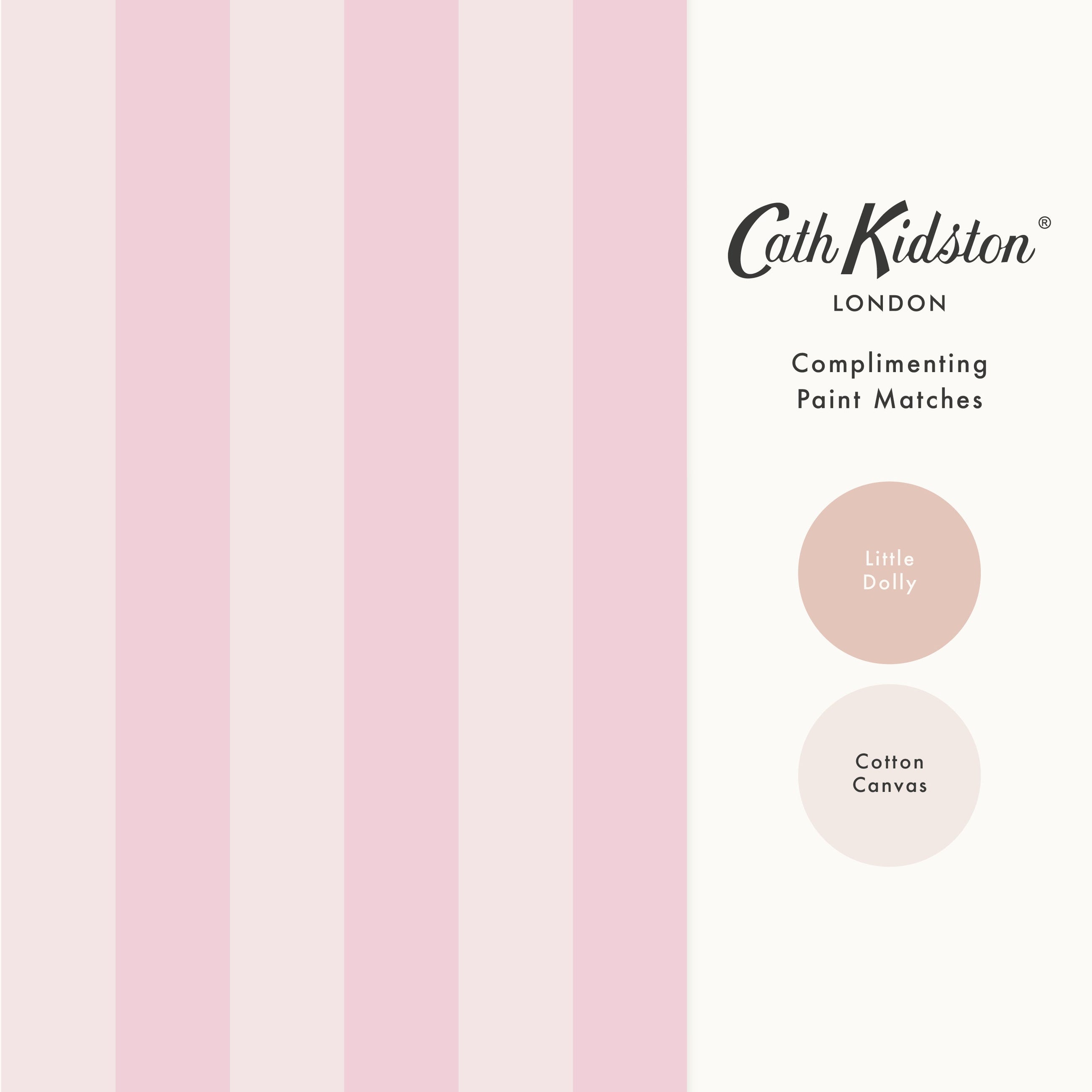 145327 Canopy Stripe Pink Pink Wallpaper by Cath Kidston