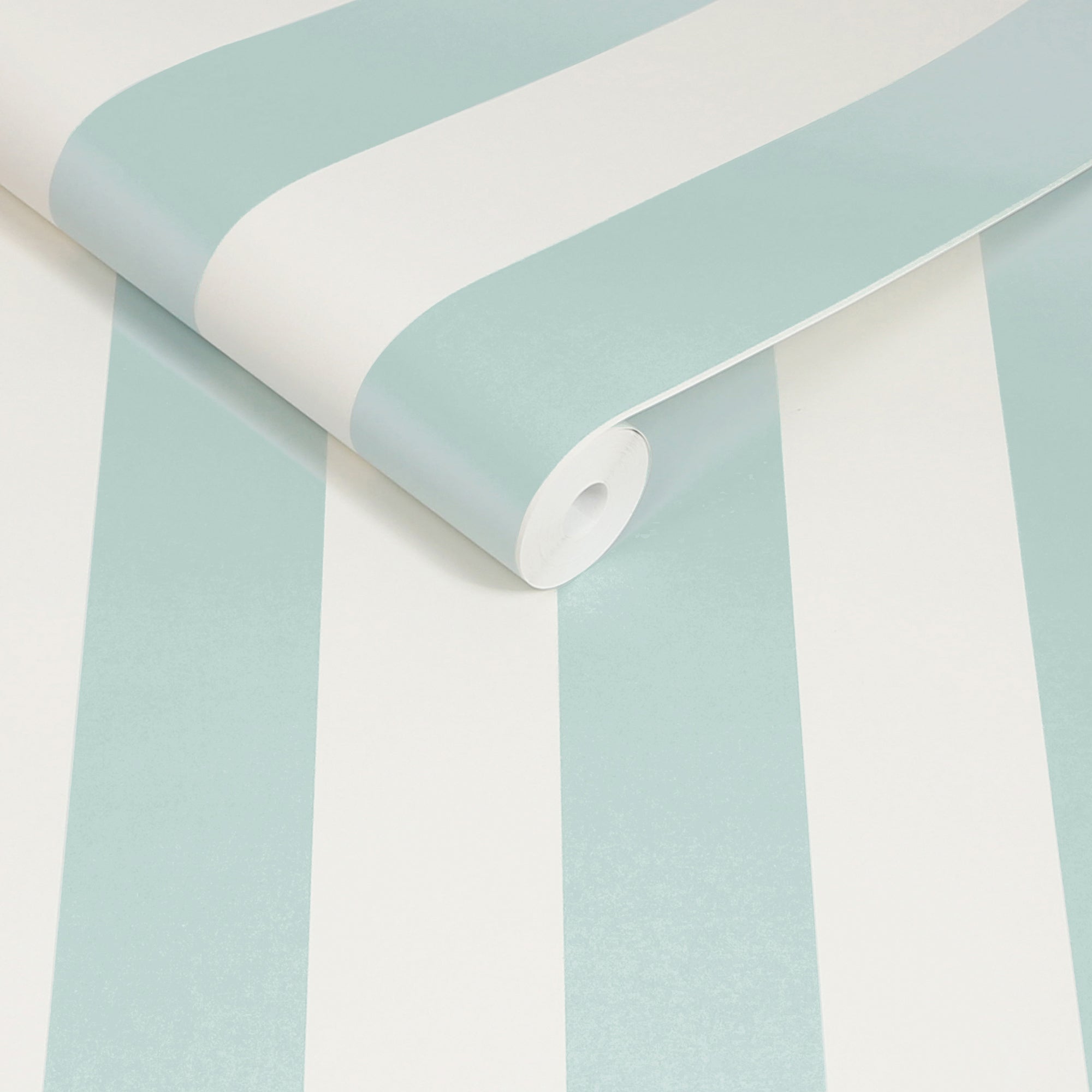145328 Canopy Stripe Duck Egg Blue Blue Wallpaper by Cath Kidston