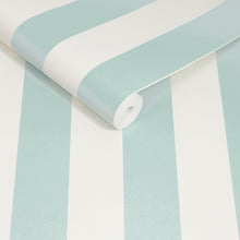 145328 Canopy Stripe Duck Egg Blue Blue Wallpaper by Cath Kidston
