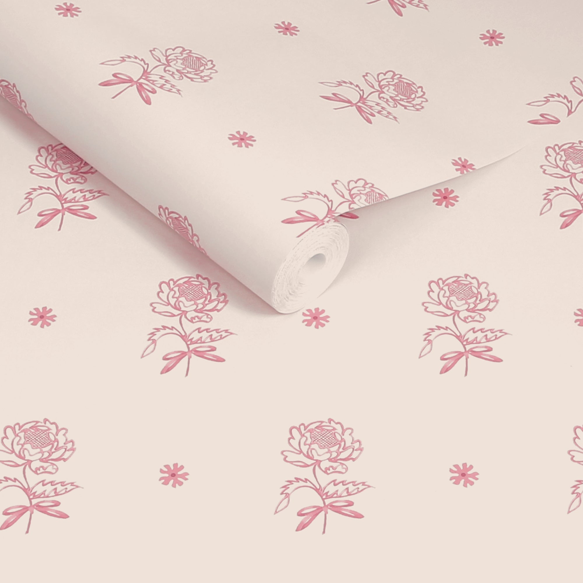 145329 Spitalfield Bunches Pink Pink Wallpaper by Cath Kidston