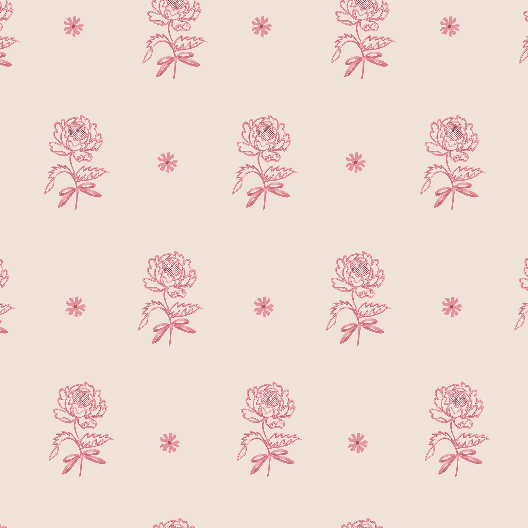 145329 Spitalfield Bunches Pink Pink Wallpaper by Cath Kidston