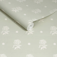 145330 Spitalfield Bunches Sage Green Wallpaper by Cath Kidston
