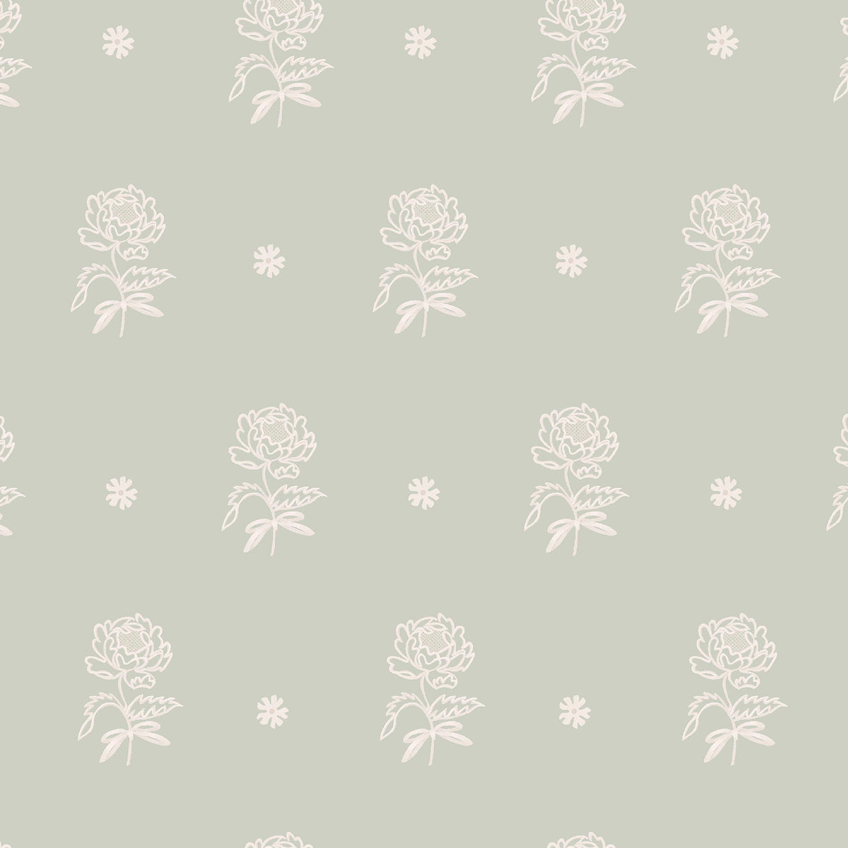 Spitalfield Bunches Sage Green Wallpaper by Cath Kidston