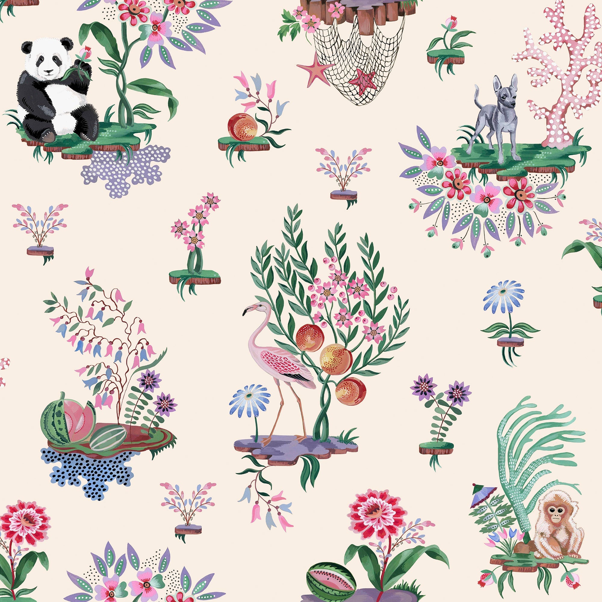 145331 Chihuahua Island Cream Cream Wallpaper by Cath Kidston