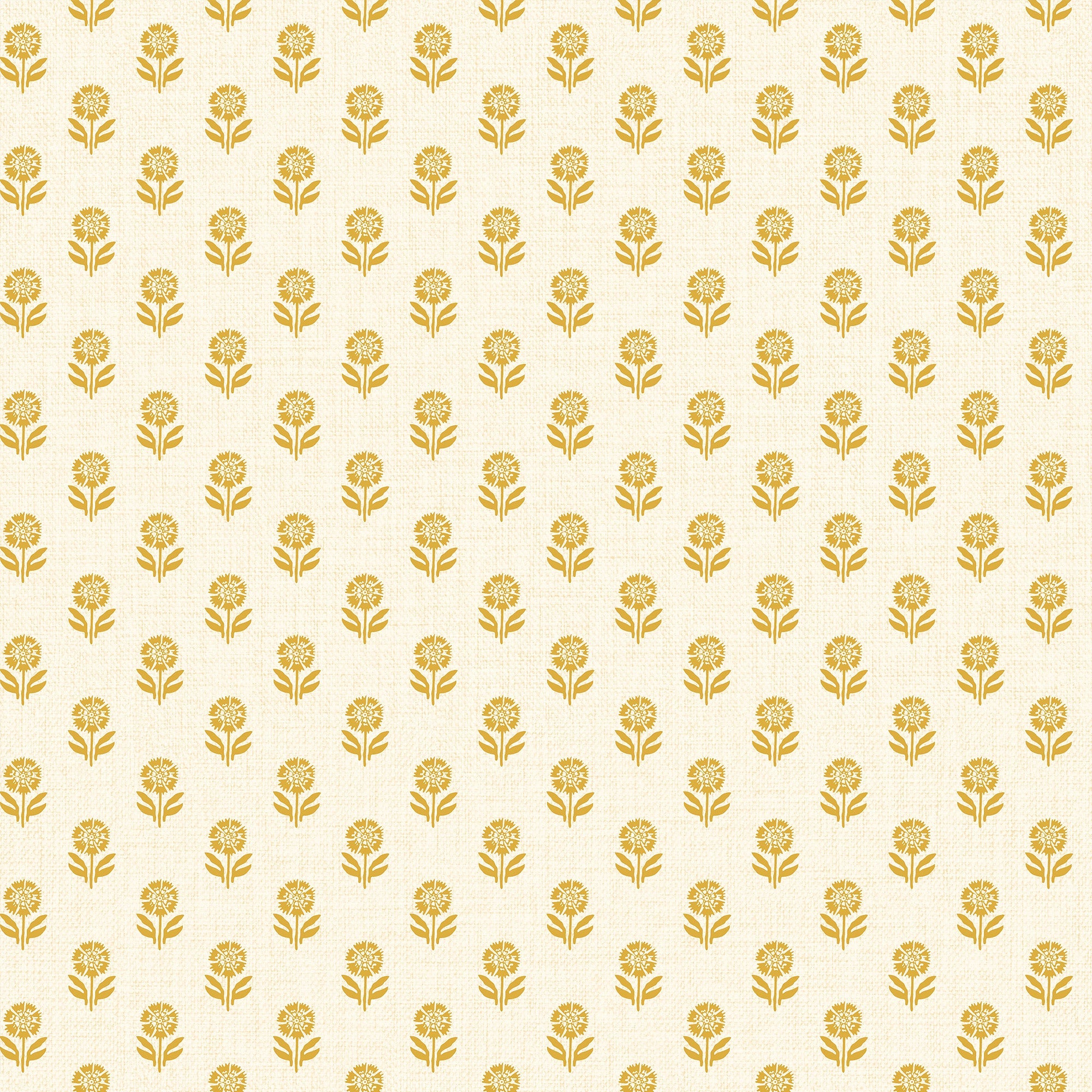 145377 Woodblock Floral Cream & Yellow Wallpaper by Joules