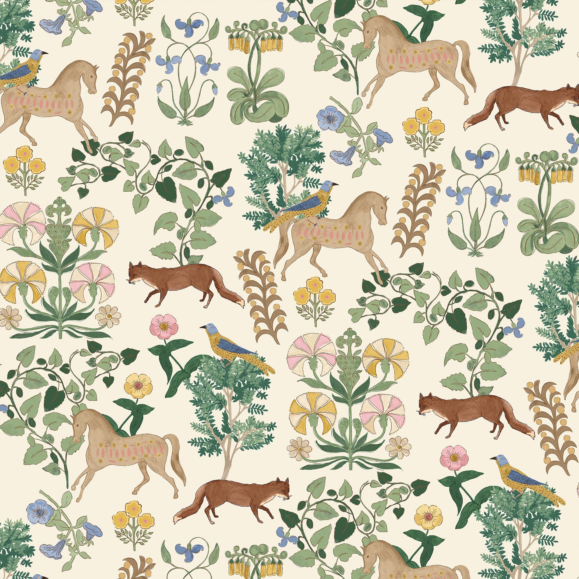 145378 Folk Forest Floral Multi Wallpaper by Joules