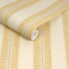 145379 Palm Leaf Stripe Cream & Yellow Wallpaper by Joules