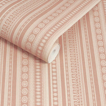 145381 Decorative Stripe Pink Wallpaper by Joules