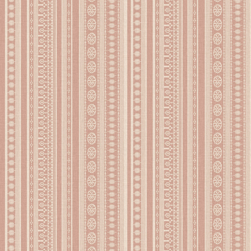 145381 Decorative Stripe Pink Wallpaper by Joules