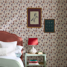 145383 Trailing Indienne Floral - Blue & Orange Blue & Orange Wallpape