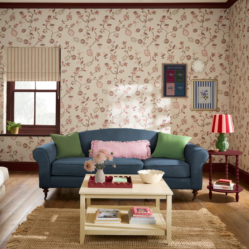 145386 Tree Of Life Floral RED & PINK Wallpaper by Joules