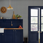 145387 Meadow Geo Navy & Cream Wallpaper by Joules