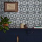 145387 Meadow Geo Navy & Cream Wallpaper by Joules