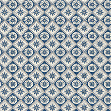 145387 Meadow Geo Navy & Cream Wallpaper by Joules