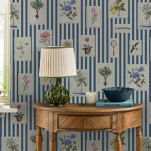 145389 Gallery Wall Stripe Blue Wallpaper by Joules