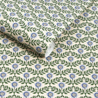 145390 Stately Floral Green & Blue Wallpaper by Joules