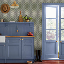 145390 Stately Floral Green & Blue Wallpaper by Joules