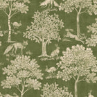 145391 Fox and Hare Olive Green Wallpaper by Joules