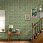145392 Garden Floral Grid Pistachio Green Wallpaper by Joules